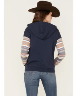 RANK 45 Women's Stripe Contrast Hooded Pullover -Little Wild Horse Shop 2000374967 410 P4