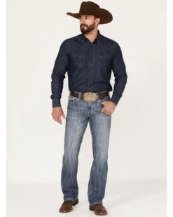 Rock & Roll Denim Men's Pistol Medium Vintage Wash Straight Jeans -Little Wild Horse Shop 2000375481 414 P3