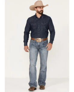 Rock & Roll Denim Men's Relaxed Fit Ladder Stitch Bootcut Jeans 6 Rock & Roll Denim Men's Relaxed Fit Ladder Stitch Bootcut Jeans -Little Wild Horse Shop 2000375482 414 P3