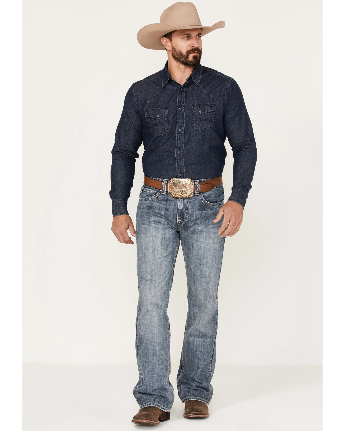 Rock & Roll Denim Men's Relaxed Fit Ladder Stitch Bootcut Jeans 3 Rock & Roll Denim Men's Relaxed Fit Ladder Stitch Bootcut Jeans - Image 3