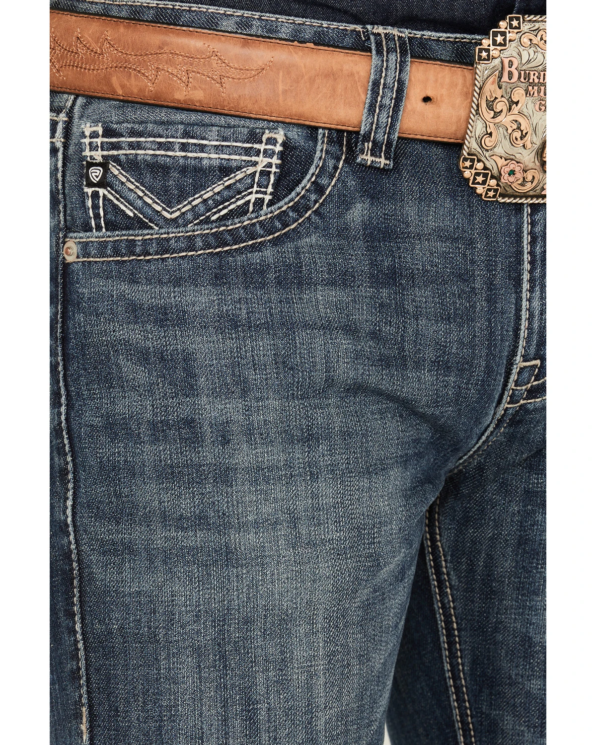 Rock & Roll Denim Men's Dark Vintage Wash Bootcut Jeans 2 Rock & Roll Denim Men's Dark Vintage Wash Bootcut Jeans - Image 2