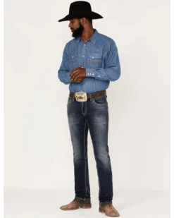 Rock & Roll Denim Men's Rifle Dark Wash Vintage Reflex Slim Stretch Skinny Jeans 6 Rock & Roll Denim Men's Rifle Dark Wash Vintage Reflex Slim Stretch Skinny Jeans -Little Wild Horse Shop 2000375489 416 P3