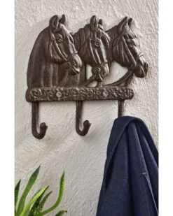 Giftcraft Horse Heads 3-Hook Design Wall Decor