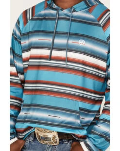 Rock & Roll Denim Men's Serape Stripe Print Hooded Sweatshirt -Little Wild Horse Shop 2000376205 402 P3