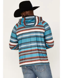 Rock & Roll Denim Men's Serape Stripe Print Hooded Sweatshirt -Little Wild Horse Shop 2000376205 402 P4