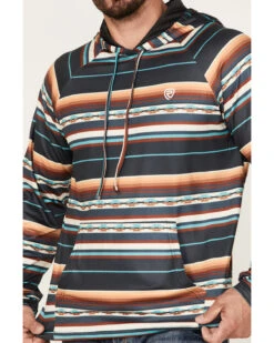 Rock & Roll Denim Men's Southwestern Stripe Print Hooded Sweatshirt -Little Wild Horse Shop 2000376208 001 P3