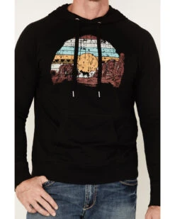 Rock & Roll Denim Men's Scenic Graphic Hooded Sweatshirt -Little Wild Horse Shop 2000376216 001 P3