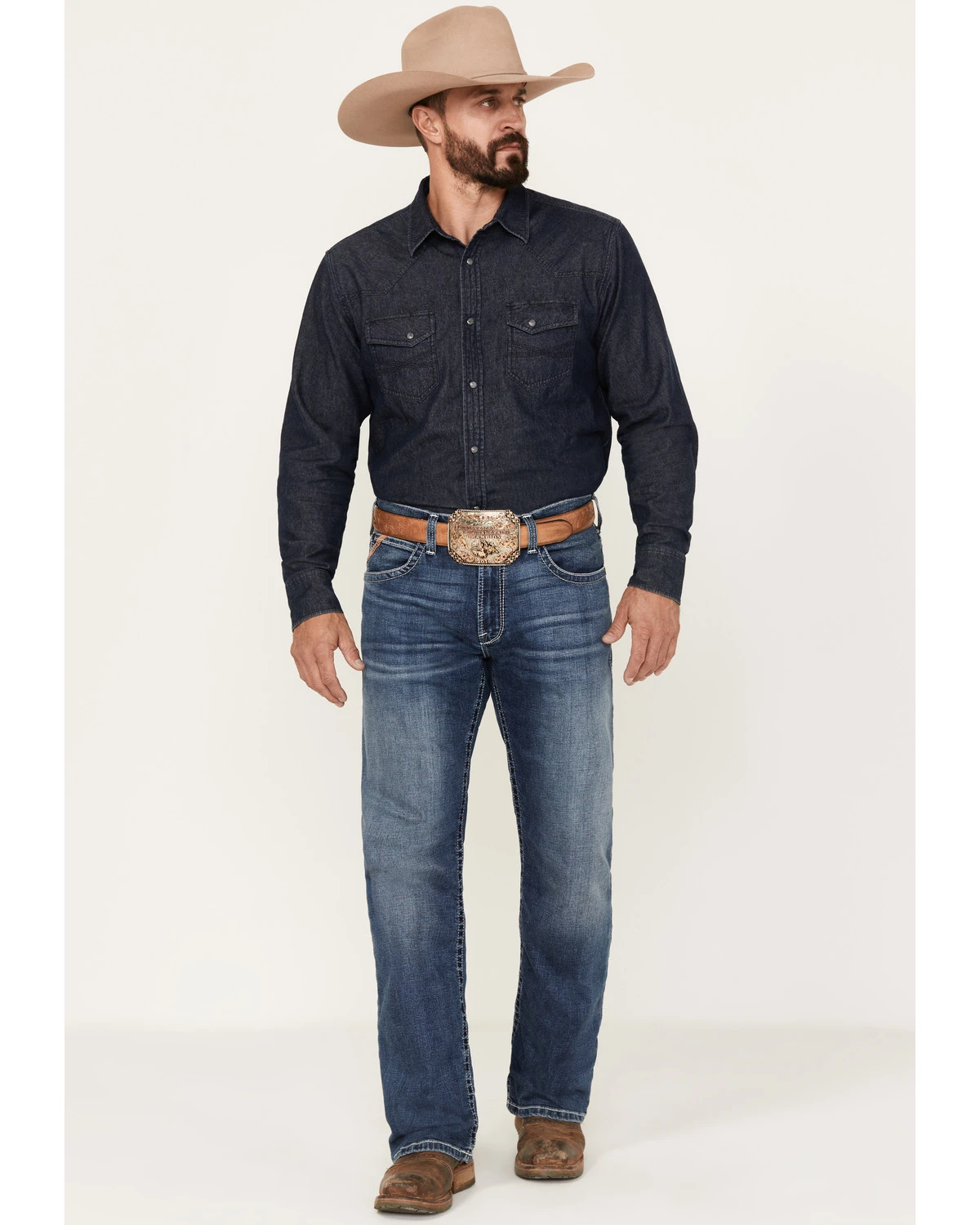 Ariat Men's M4 Relaxed Hugo Boot Cut Stretch Denim Jeans 1 Ariat Men's M4 Relaxed Hugo Boot Cut Stretch Denim Jeans