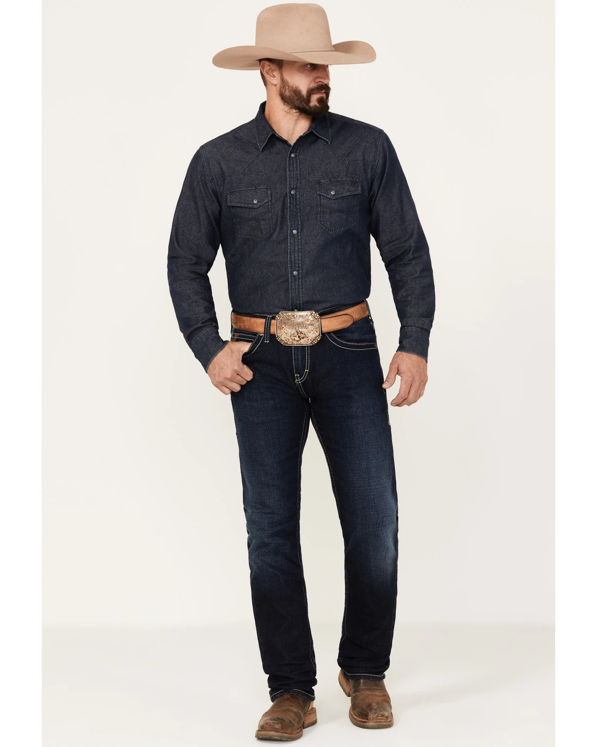 Ariat Men's M8 Ricardo Memphis Dark Wash Modern Slim Stretch Denim Jeans 1 Ariat Men's M8 Ricardo Memphis Dark Wash Modern Slim Stretch Denim Jeans