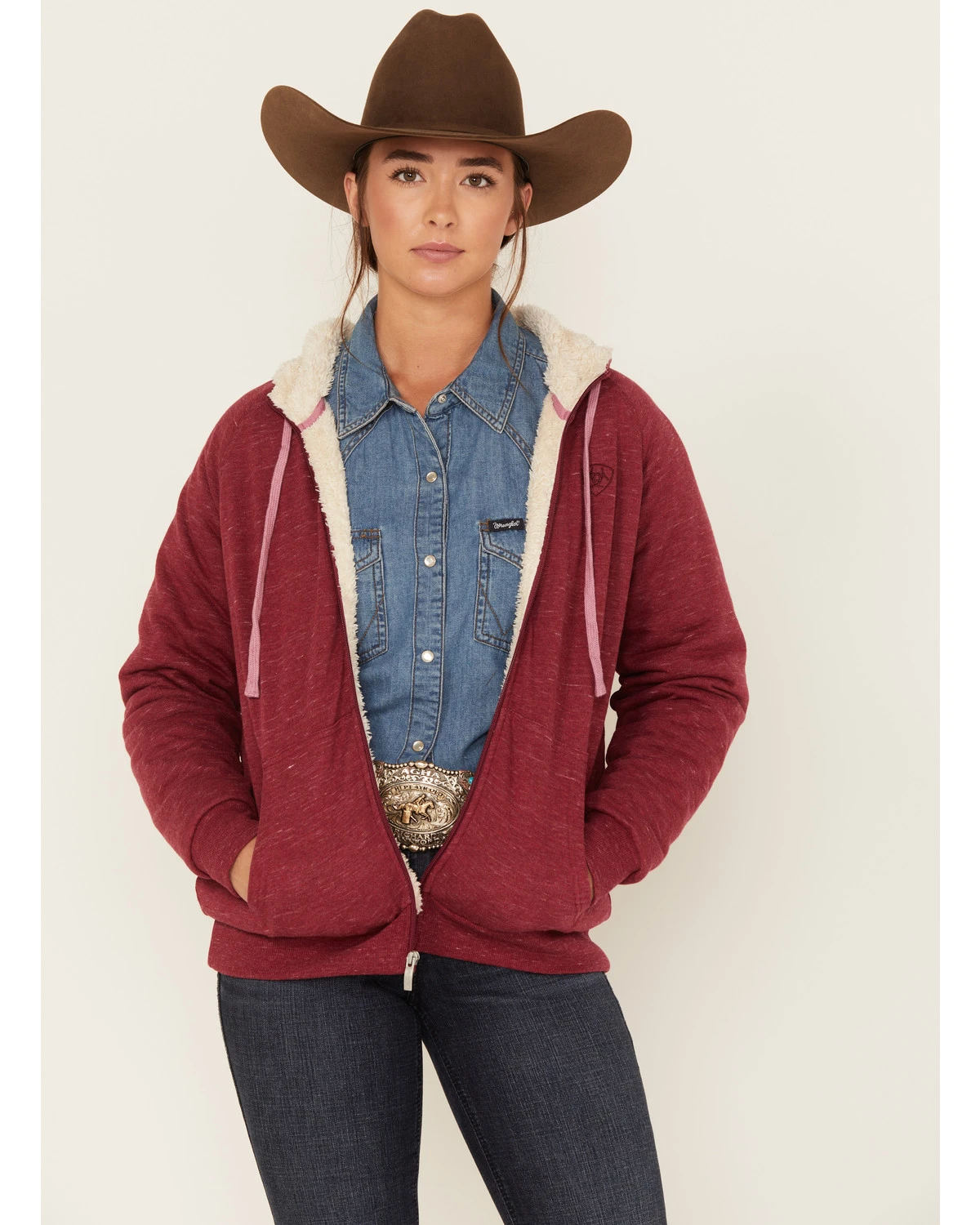 Ariat Women's R.E.A.L Sherpa Full Zip Sweatshirt Hoodie 1 Ariat Women's R.E.A.L Sherpa Full Zip Sweatshirt Hoodie