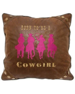 Carstens Home Born To Be A Cowgirl Embroidered Decorative Throw Pillow