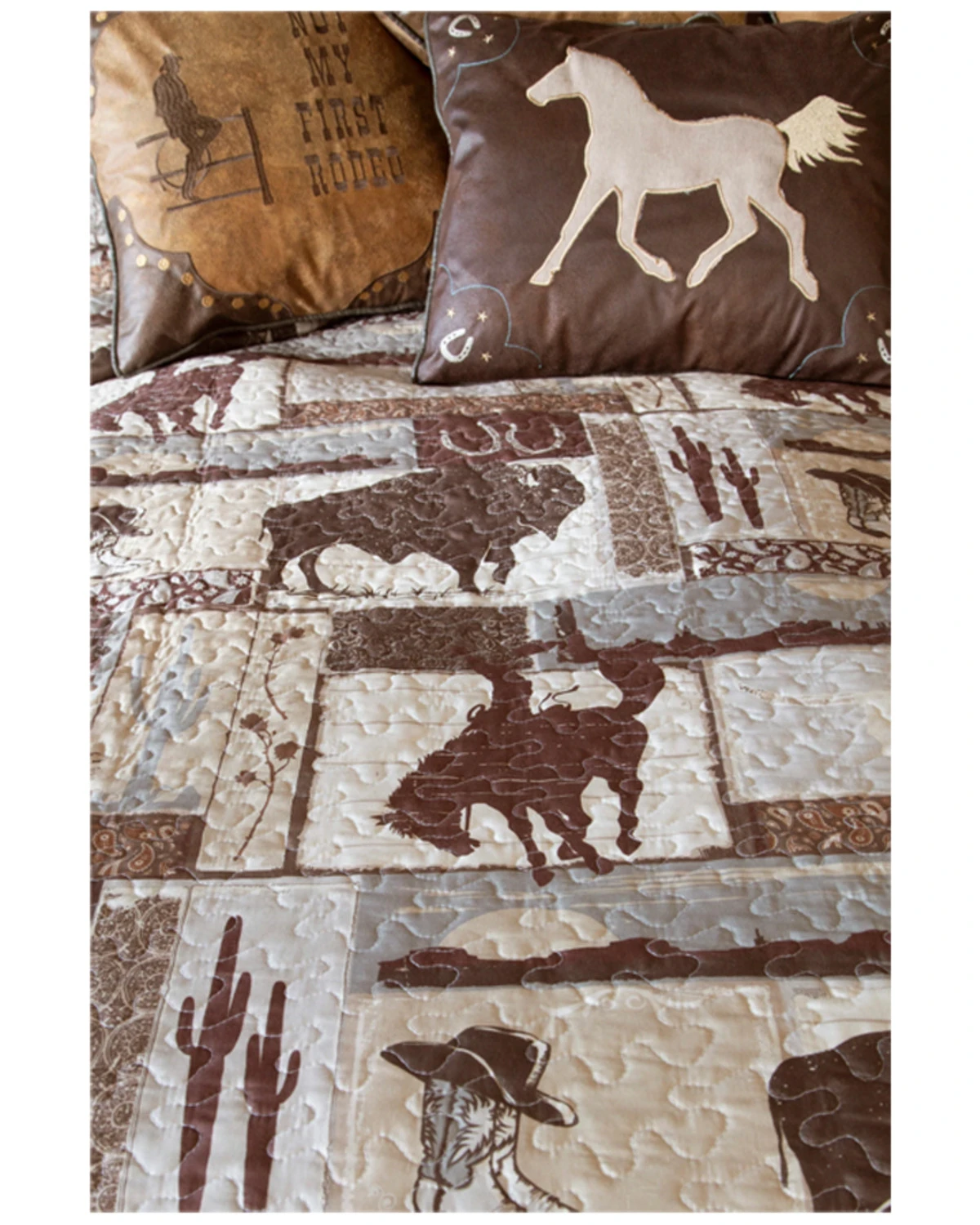 Carstens Home Wrangler Vintage Cowboy Twin Quilt Set - 3-Piece 2 Carstens Home Wrangler Vintage Cowboy Twin Quilt Set - 3-Piece - Image 2