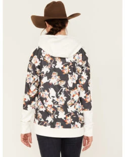 Hooey Women's Contrast Floral Print Hoodie 7 Hooey Women's Contrast Floral Print Hoodie -Little Wild Horse Shop 2000378785 001 P4