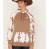 Hooey Women's Southwestern Print Contrast Hoodie