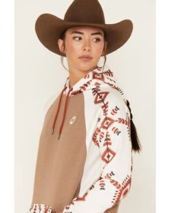 Hooey Women's Southwestern Print Contrast Hoodie -Little Wild Horse Shop 2000378786 110 P3
