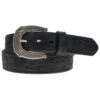 Hooey Men's Black Filigree & Arrow Embossed Leather Belt