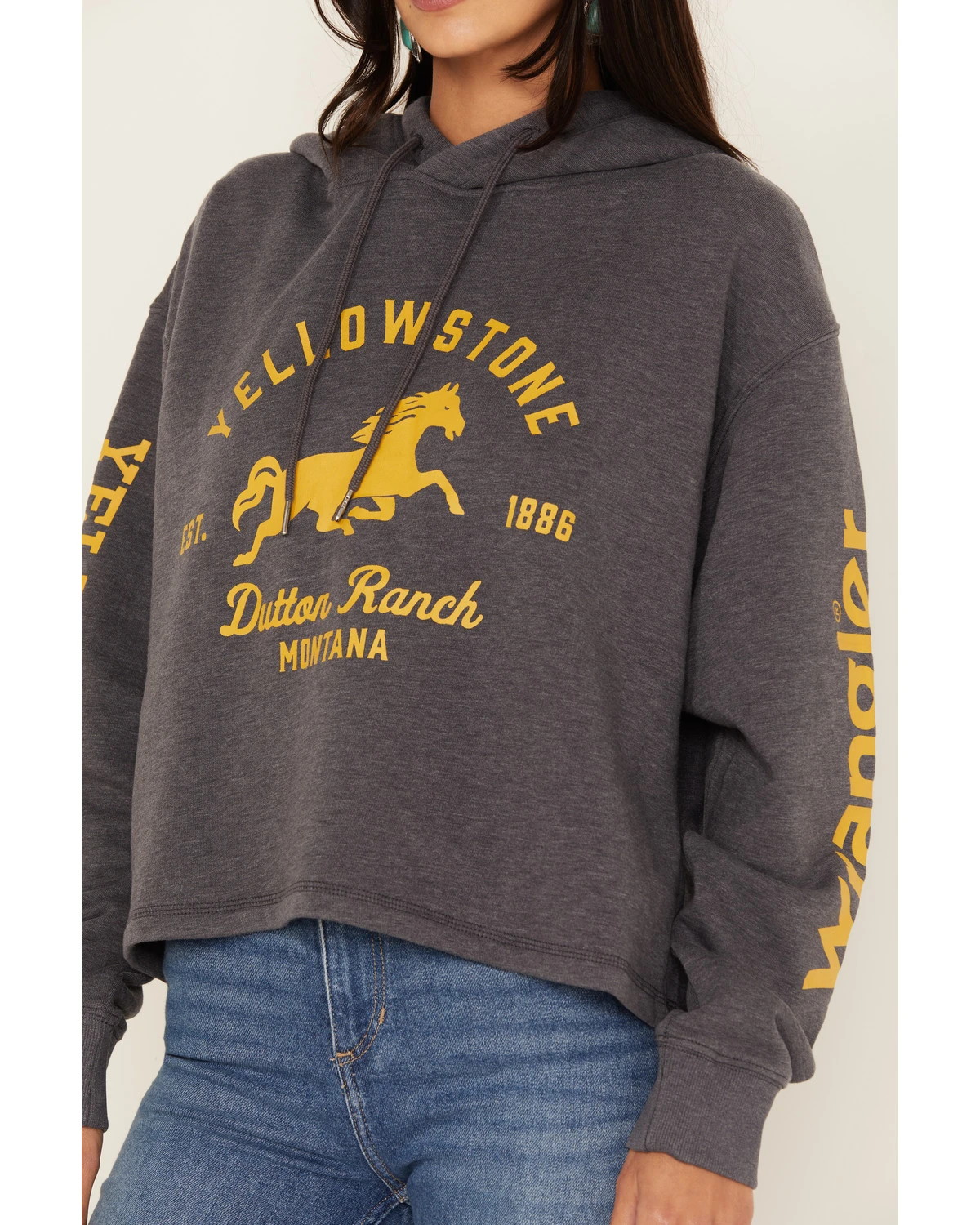 Wrangler Women's Yellowstone® Cropped Hoodie 3 Wrangler Women's Yellowstone® Cropped Hoodie - Image 3