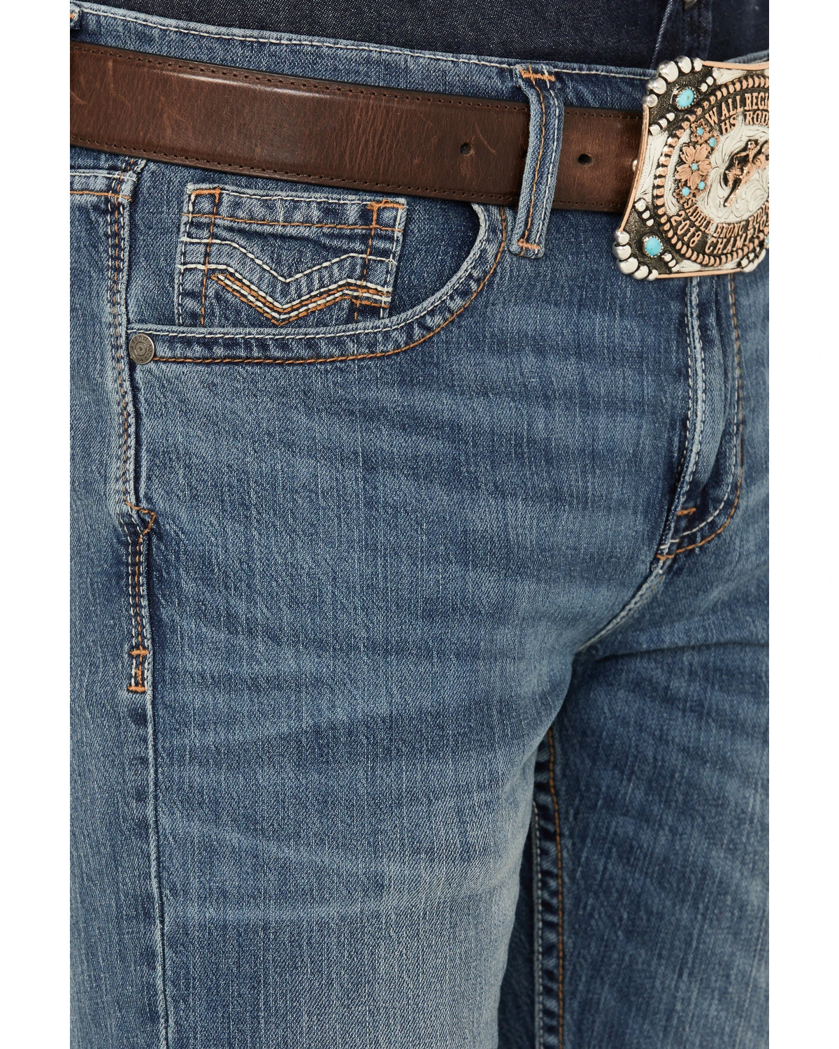 Cody James Men's Light A Shuck Medium Wash Relaxed Bootcut Stretch Denim Jeans 2 Cody James Men's Light A Shuck Medium Wash Relaxed Bootcut Stretch Denim Jeans - Image 2