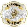 Montana Silversmiths Scalloped Champion Bullriding Belt Buckle