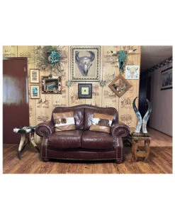 Shawnee Trading Post Mounted Genuine Longhorn Stands On Cowhide Base -Little Wild Horse Shop 2000382548 200 P4