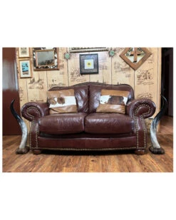 Shawnee Trading Post Mounted Genuine Longhorn Stands On Cowhide Base -Little Wild Horse Shop 2000382548 200 P5