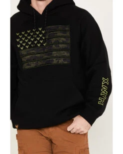 Hawx Men's Camo Flag Graphic Fleece Hooded Sweatshirt -Little Wild Horse Shop 2000382957 001 P3