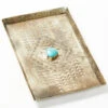 J. Alexander Medium Stamped Tray With Turquoise