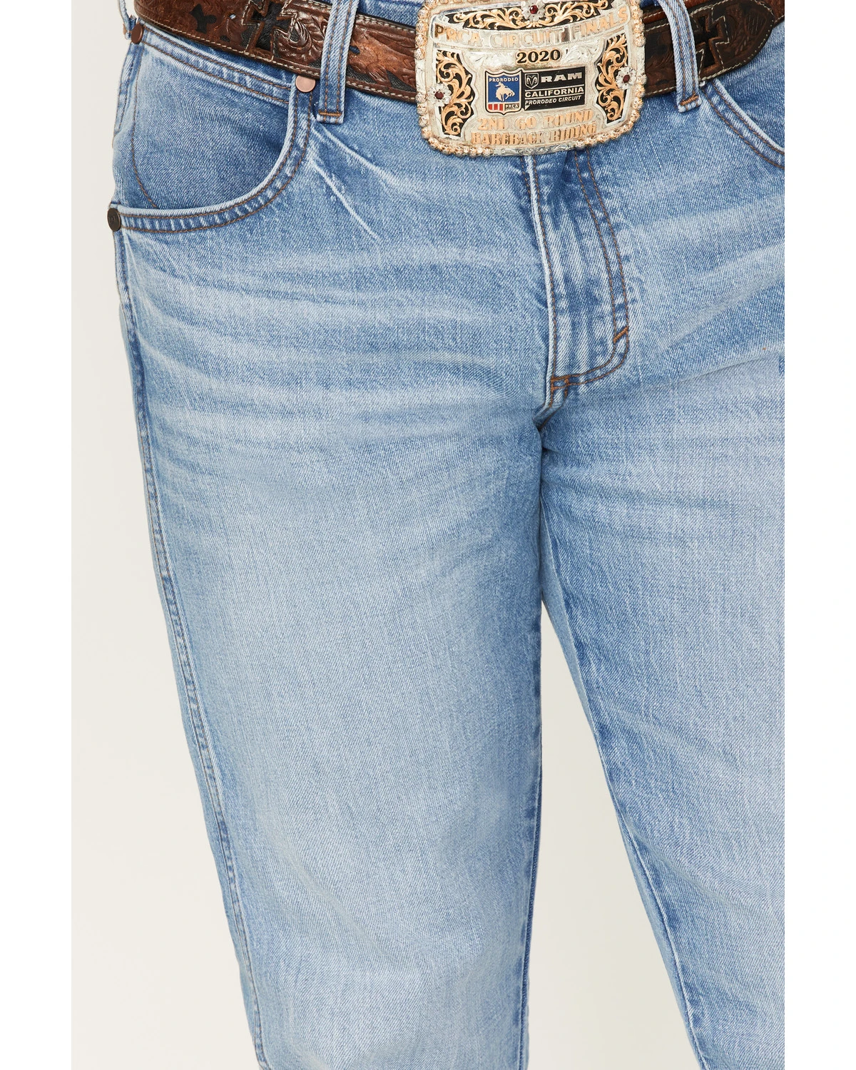 Wrangler Retro Men's Codigo Light Wash Slim Bootcut Stretch Denim Jeans - Long 2 Wrangler Retro Men's Codigo Light Wash Slim Bootcut Stretch Denim Jeans - Long - Image 2