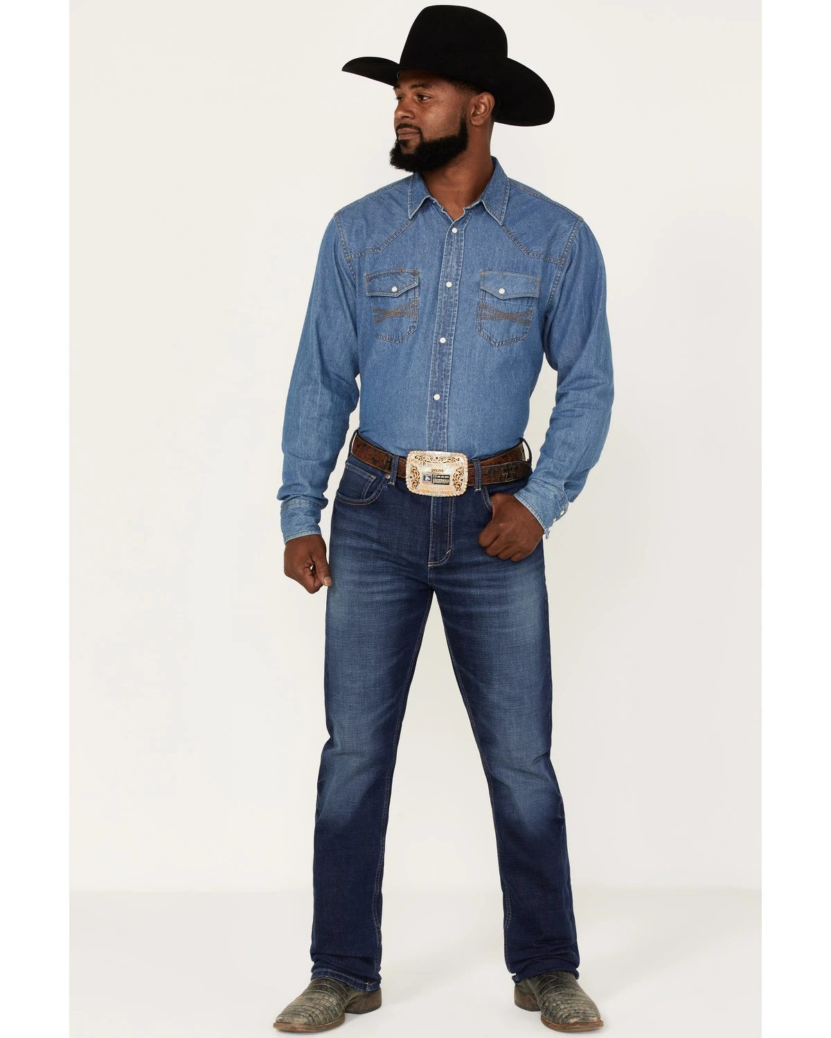 Wrangler 20X Men's Fawnbrook Dark Wash Slim Straight Stretch Denim Jeans - Long 1 Wrangler 20X Men's Fawnbrook Dark Wash Slim Straight Stretch Denim Jeans - Long