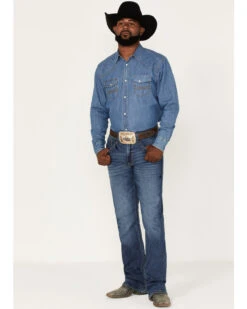 Rock 47 By Wrangler Men's Marina Del Ray Medium / Dark Wash Slim Bootcut Stretch Denim Jeans