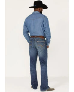 Rock 47 By Wrangler Men's Marina Del Ray Medium / Dark Wash Slim Bootcut Stretch Denim Jeans -Little Wild Horse Shop 2000384276 400 P3