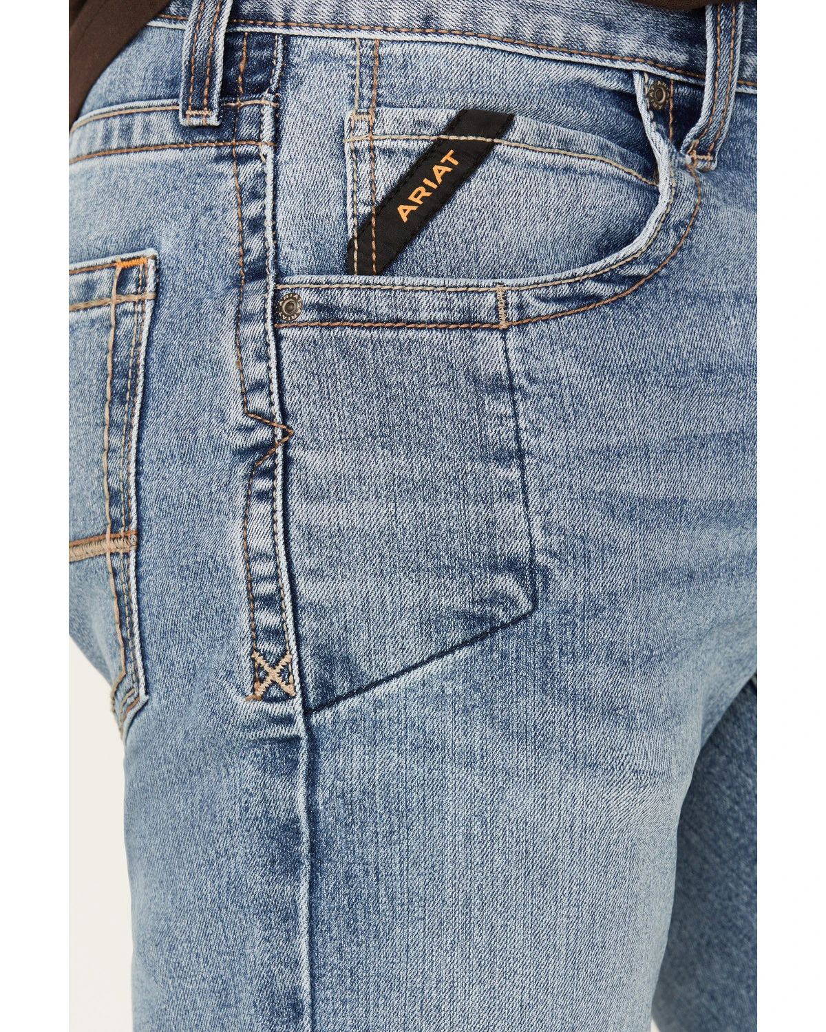 Ariat Men's Rebar M5 DuraStretch Edge Medium Wash Straight Stretch Denim Jeans 2 Ariat Men's Rebar M5 DuraStretch Edge Medium Wash Straight Stretch Denim Jeans - Image 2