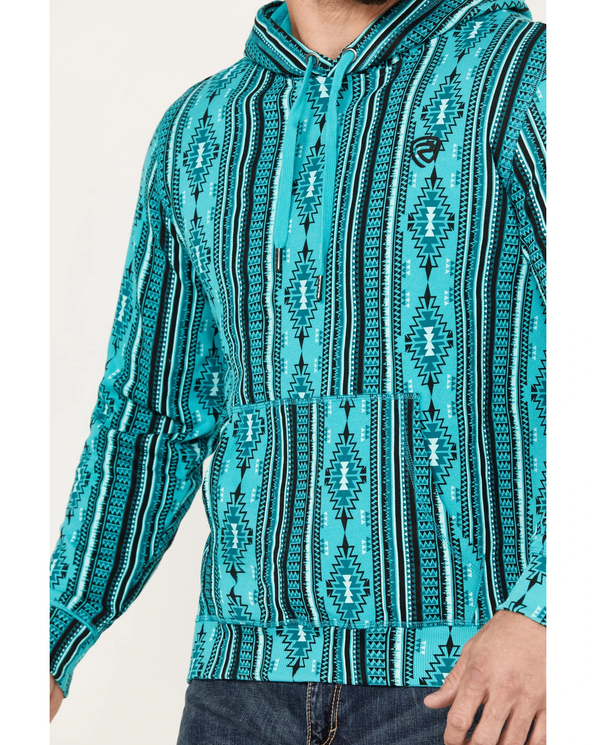 Rock & Roll Denim Men's Southwestern Print Hooded Sweatshirt 3 Rock & Roll Denim Men's Southwestern Print Hooded Sweatshirt - Image 3