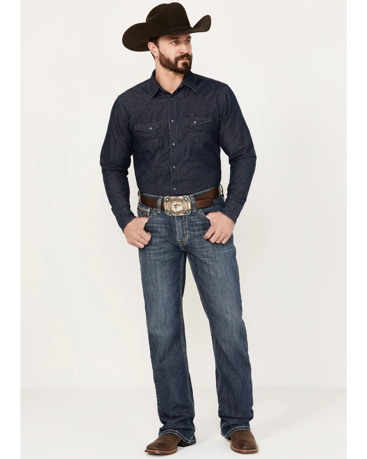 Rock & Roll Denim Men's Double Barrel Medium Vintage Wash Relaxed Bootcut Reflex Denim Jeans 3 Rock & Roll Denim Men's Double Barrel Medium Vintage Wash Relaxed Bootcut Reflex Denim Jeans - Image 3