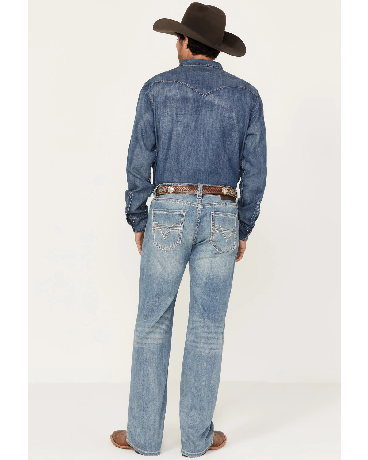 Rock & Roll Denim Men's Double Barrel Medium Vintage Wash Straight Reflex Denim Jeans 1 Rock & Roll Denim Men's Double Barrel Medium Vintage Wash Straight Reflex Denim Jeans