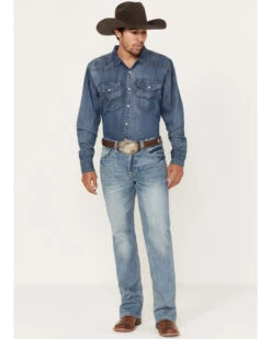 Rock & Roll Denim Men's Double Barrel Medium Vintage Wash Straight Reflex Denim Jeans 6 Rock & Roll Denim Men's Double Barrel Medium Vintage Wash Straight Reflex Denim Jeans -Little Wild Horse Shop 2000386195 414 P3