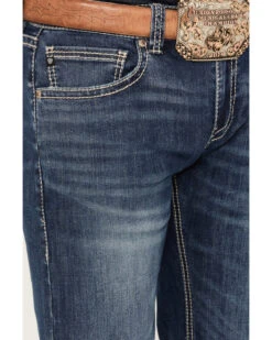 Rock & Roll Denim Men's Medium Wash Straight Reflex Denim Jeans 7 Rock & Roll Denim Men's Medium Wash Straight Reflex Denim Jeans -Little Wild Horse Shop 2000386196 414 P4