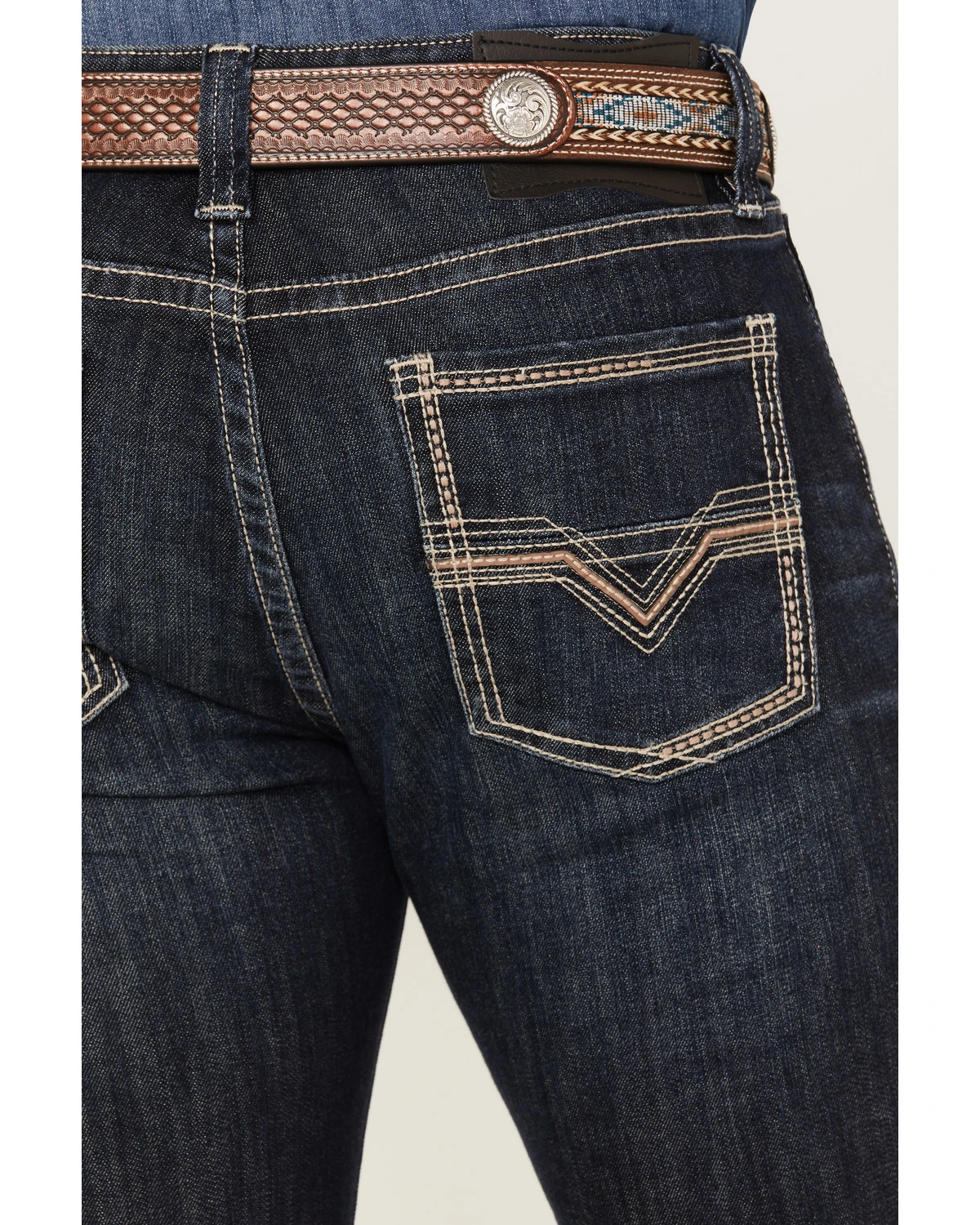 Rock & Roll Denim Men's Revolver Dark Vintage Wash Slim Straight Reflex Denim Jeans 2 Rock & Roll Denim Men's Revolver Dark Vintage Wash Slim Straight Reflex Denim Jeans - Image 2