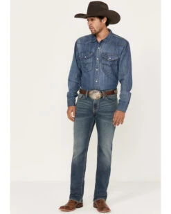 Rock & Roll Denim Men's Revolver Medium Vintage Wash Slim Straight Reflex Denim Jeans 6 Rock & Roll Denim Men's Revolver Medium Vintage Wash Slim Straight Reflex Denim Jeans -Little Wild Horse Shop 2000386198 414 P3