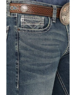 Rock & Roll Denim Men's Revolver Medium Vintage Wash Slim Straight Reflex Denim Jeans 7 Rock & Roll Denim Men's Revolver Medium Vintage Wash Slim Straight Reflex Denim Jeans -Little Wild Horse Shop 2000386198 414 P4