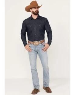 Rock & Roll Denim Men's Revolver Light Vintage Wash Slim Straight Reflex Denim Jeans -Little Wild Horse Shop 2000386200 412 P3