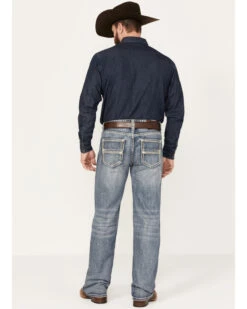 Rock & Roll Denim Men's Double Barrel Medium Vintage Wash Straight Leg Denim Jeans