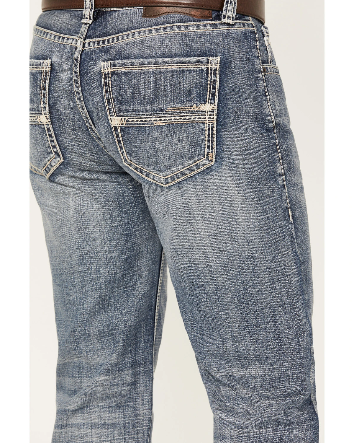 Rock & Roll Denim Men's Double Barrel Medium Vintage Wash Straight Leg Denim Jeans 2 Rock & Roll Denim Men's Double Barrel Medium Vintage Wash Straight Leg Denim Jeans - Image 2