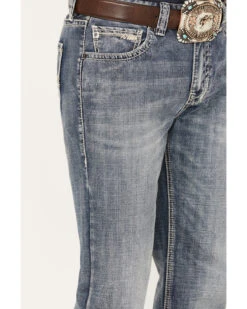 Rock & Roll Denim Men's Double Barrel Medium Vintage Wash Straight Leg Denim Jeans 7 Rock & Roll Denim Men's Double Barrel Medium Vintage Wash Straight Leg Denim Jeans -Little Wild Horse Shop 2000386201 414 P4