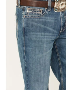 Rock & Roll Denim Men's Double Barrel Medium Wash Relaxed Straight Jeans -Little Wild Horse Shop 2000386202 414 P4