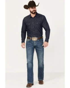 Rock & Roll Denim Men's Pistol Medium Vintage Wash Bootcut Reflex Denim Jeans -Little Wild Horse Shop 2000386203 414 P3