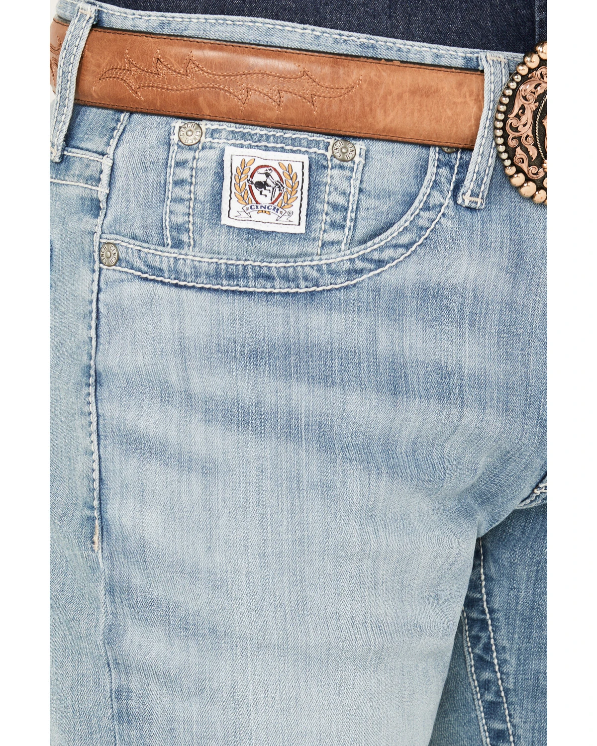 Cinch Men's White Label Light Wash Relaxed Straight Stretch Performance Denim Jeans 2 Cinch Men's White Label Light Wash Relaxed Straight Stretch Performance Denim Jeans - Image 2