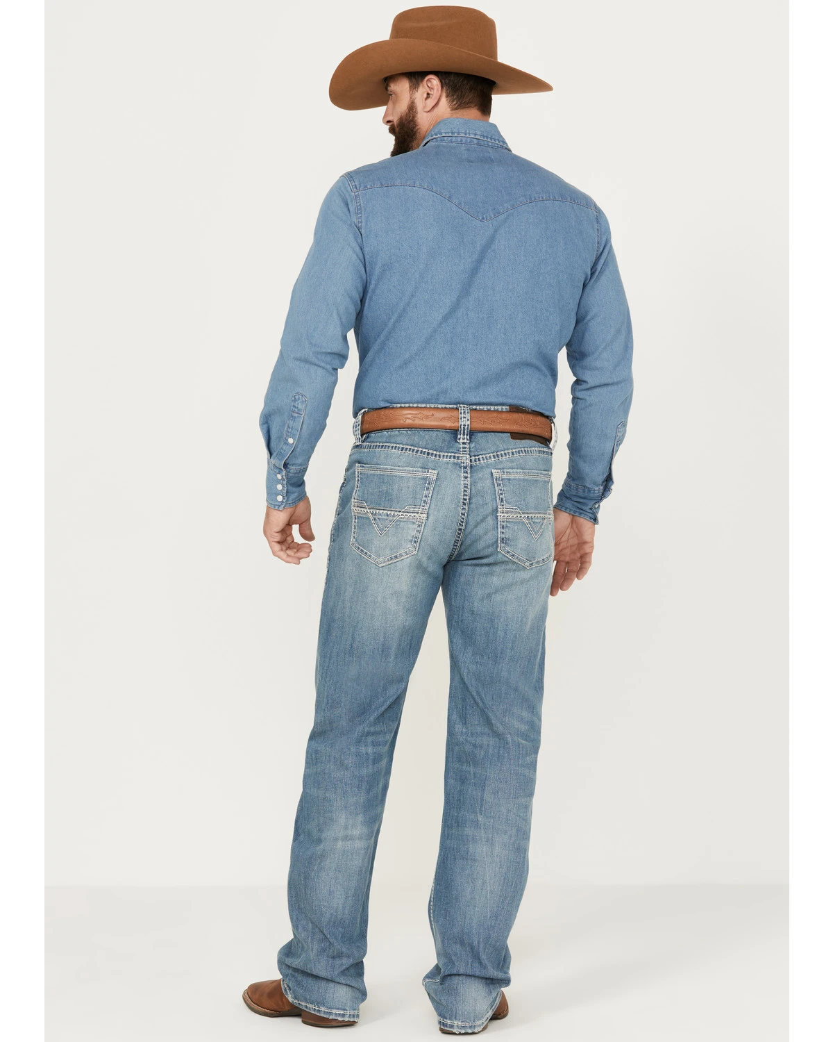 Rock & Roll Denim Men's Double Barrel Light Vintage Wash Relaxed Straight Stretch Jeans 1 Rock & Roll Denim Men's Double Barrel Light Vintage Wash Relaxed Straight Stretch Jeans