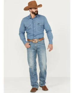 Rock & Roll Denim Men's Double Barrel Light Vintage Wash Relaxed Straight Stretch Jeans 6 Rock & Roll Denim Men's Double Barrel Light Vintage Wash Relaxed Straight Stretch Jeans -Little Wild Horse Shop 2000387623 412 P3