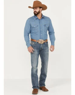 Rock & Roll Denim Men's Revolver Light Vintage Wash Slim Straight Stretch Reflex Denim Jeans -Little Wild Horse Shop 2000387627 412 P3